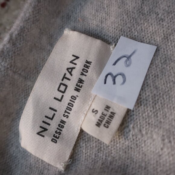 Womens Nili Lotan 100% Cashmere Light Heather Gray Sweater S - Picture 5 of 5